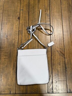 Coach White Pebbled Leather Crossbody Bag